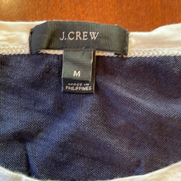 J Crew navy and white size Medium lite weight tee shirt - Picture 2 of 6